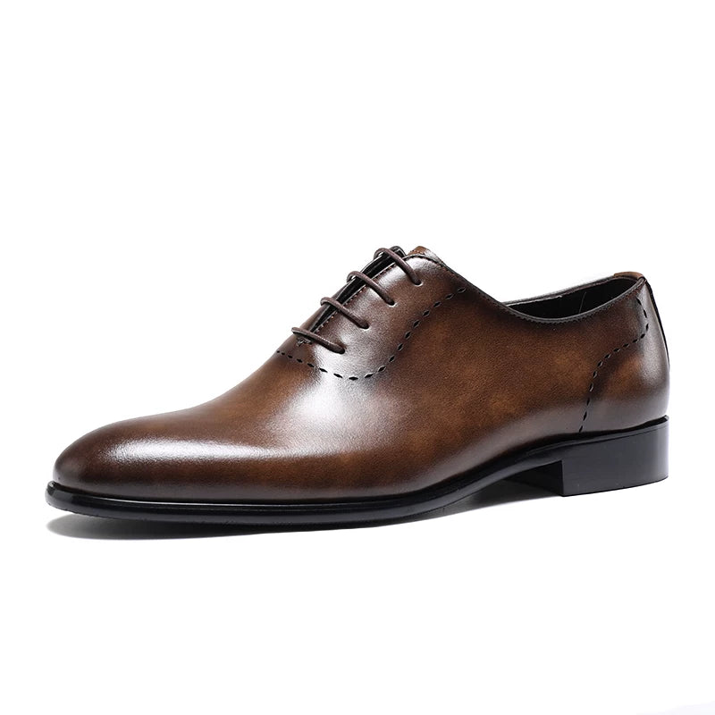 Men's Genuine Leather Oxford Shoes, Handmade, British Style