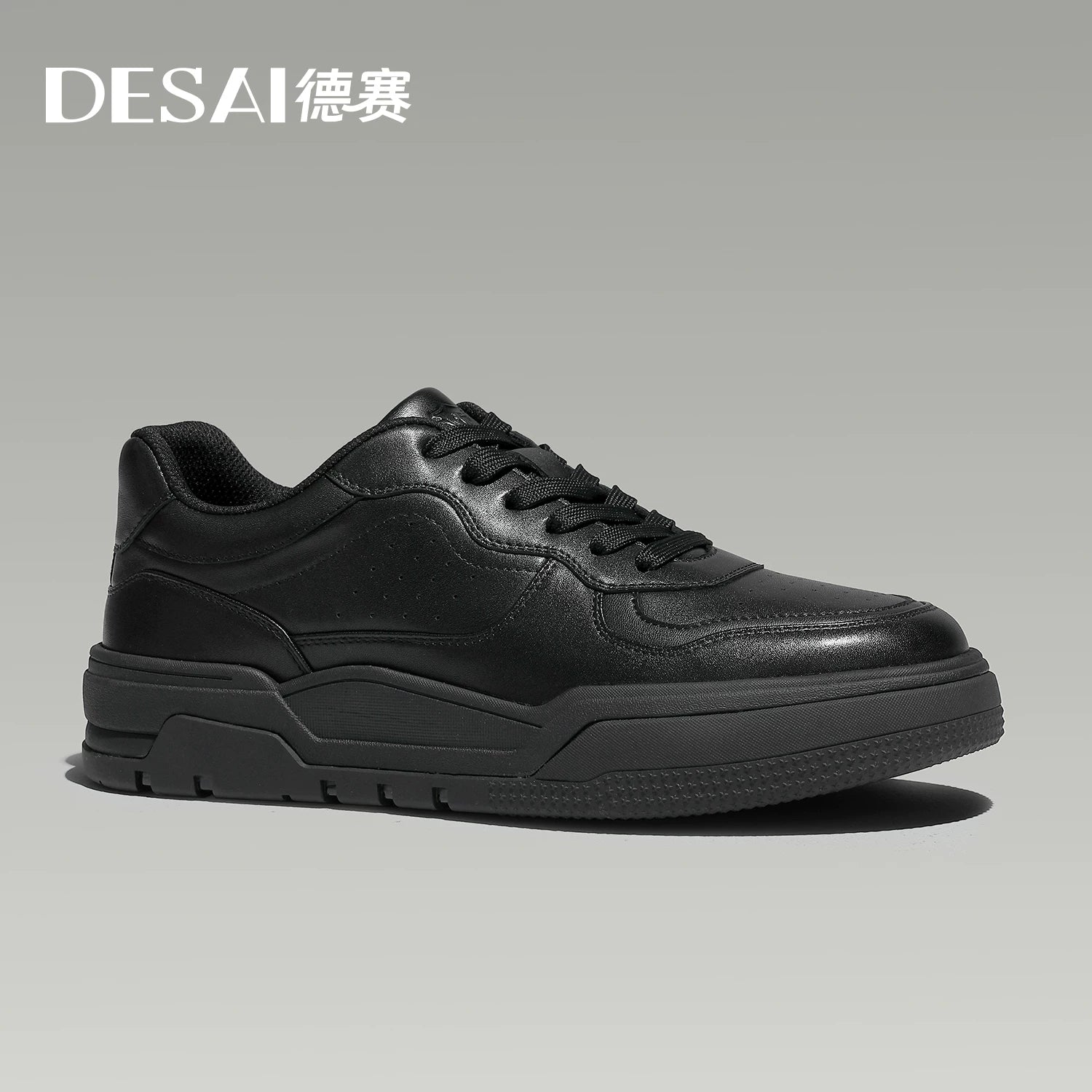 Men's White Genuine Leather Skate Shoes, Height Increasing, Thick Sole