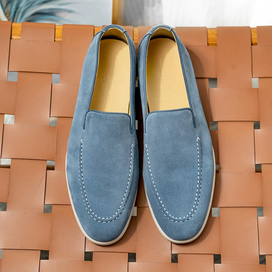 Men's Genuine Leather Loafers, Breathable, Slip-On