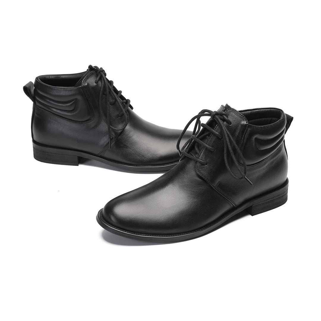 Chelsea Boots Men's Leather British High Top Business Leather Shoes Brock Carved Casual Short Boots Men's Martin Boots