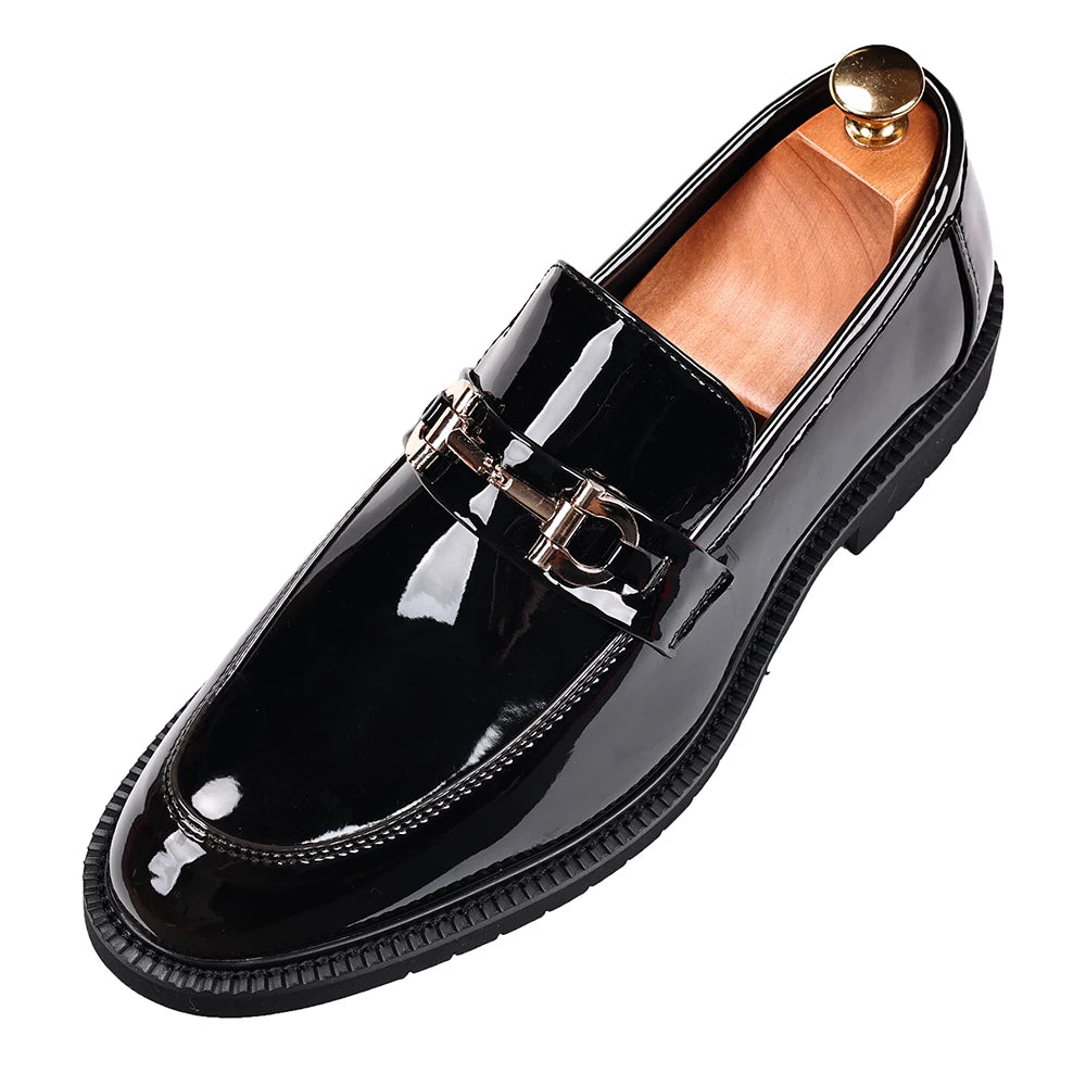 Men's Patent Leather Loafers, Height Increasing, Slip-On
