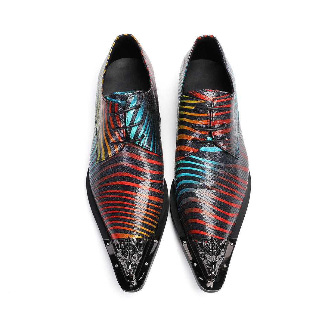 Men's Red Leather Formal Shoes – Retro, Business