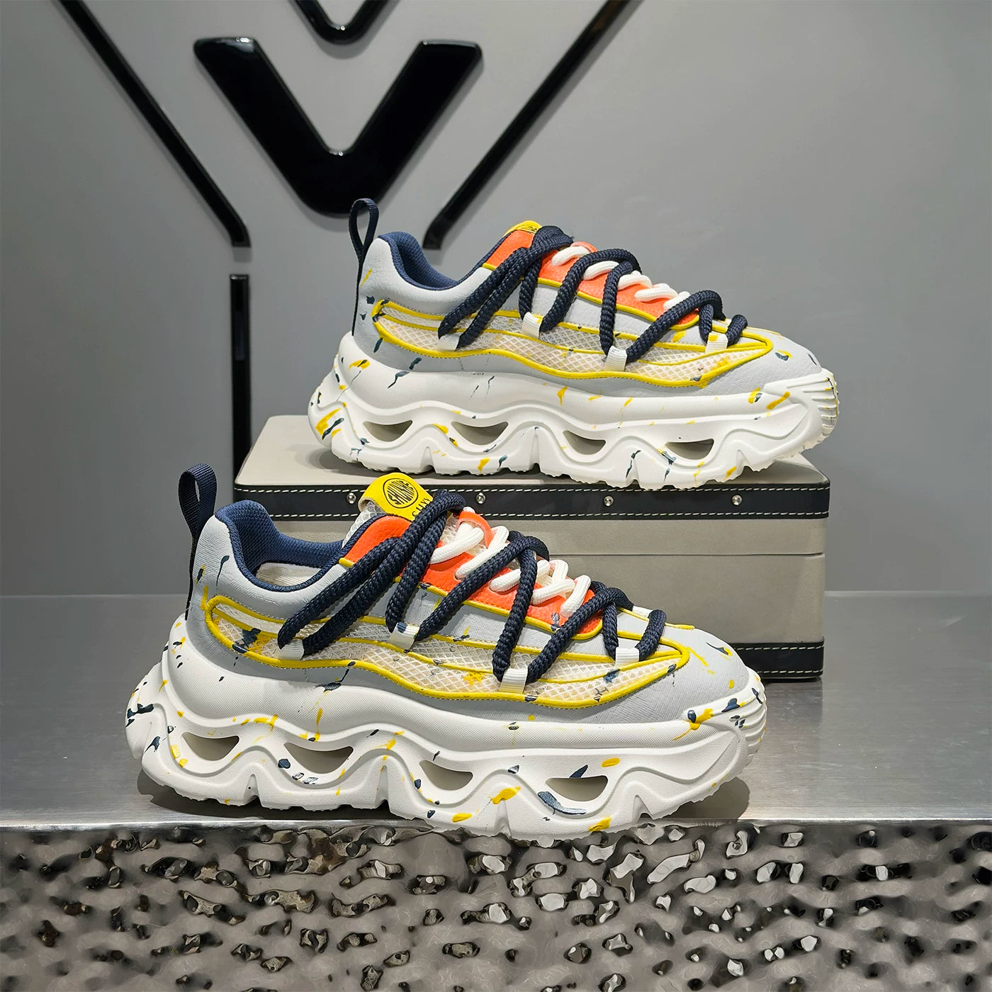 Men's Platform Breathable Mesh Trendy Chunky Dad Sneakers 2026 Summer New