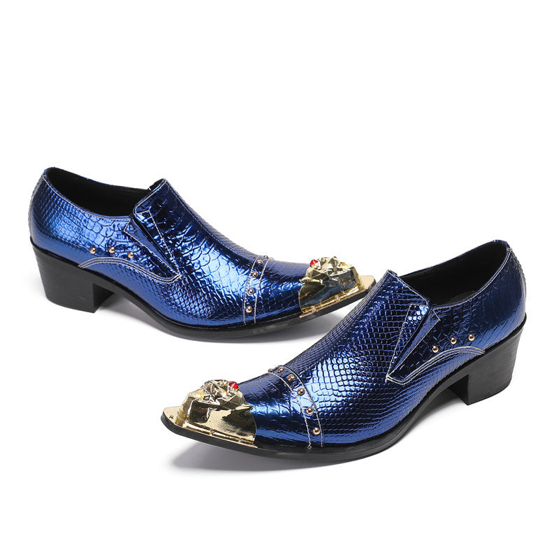 2024 new heightening leather shoes men's formal wear business cowhide high heels wedding groom shoes casual men's shoes large size shoes