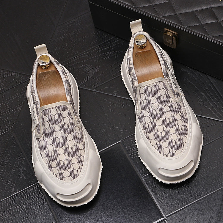 Loafers, men's fashion slip-ons, slip-ons, casual shoes, thick-sole, heightened, breathable, summer men's shoes, men's single shoes