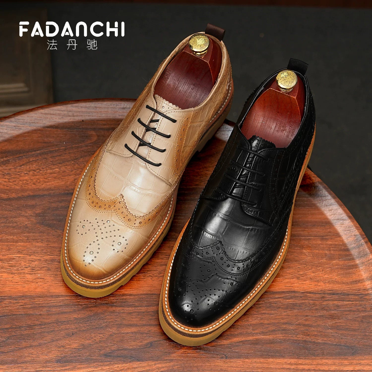 Men's Genuine Leather Leather Shoes, Height Increasing, Thick Sole