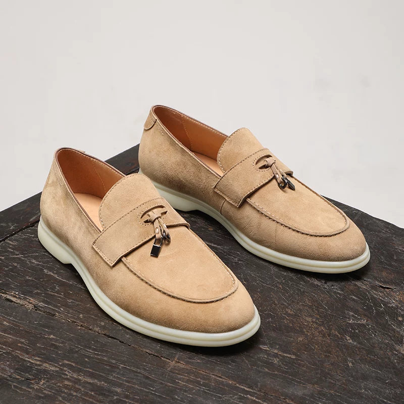 Men's Genuine Leather Loafers, Breathable, Slip-On