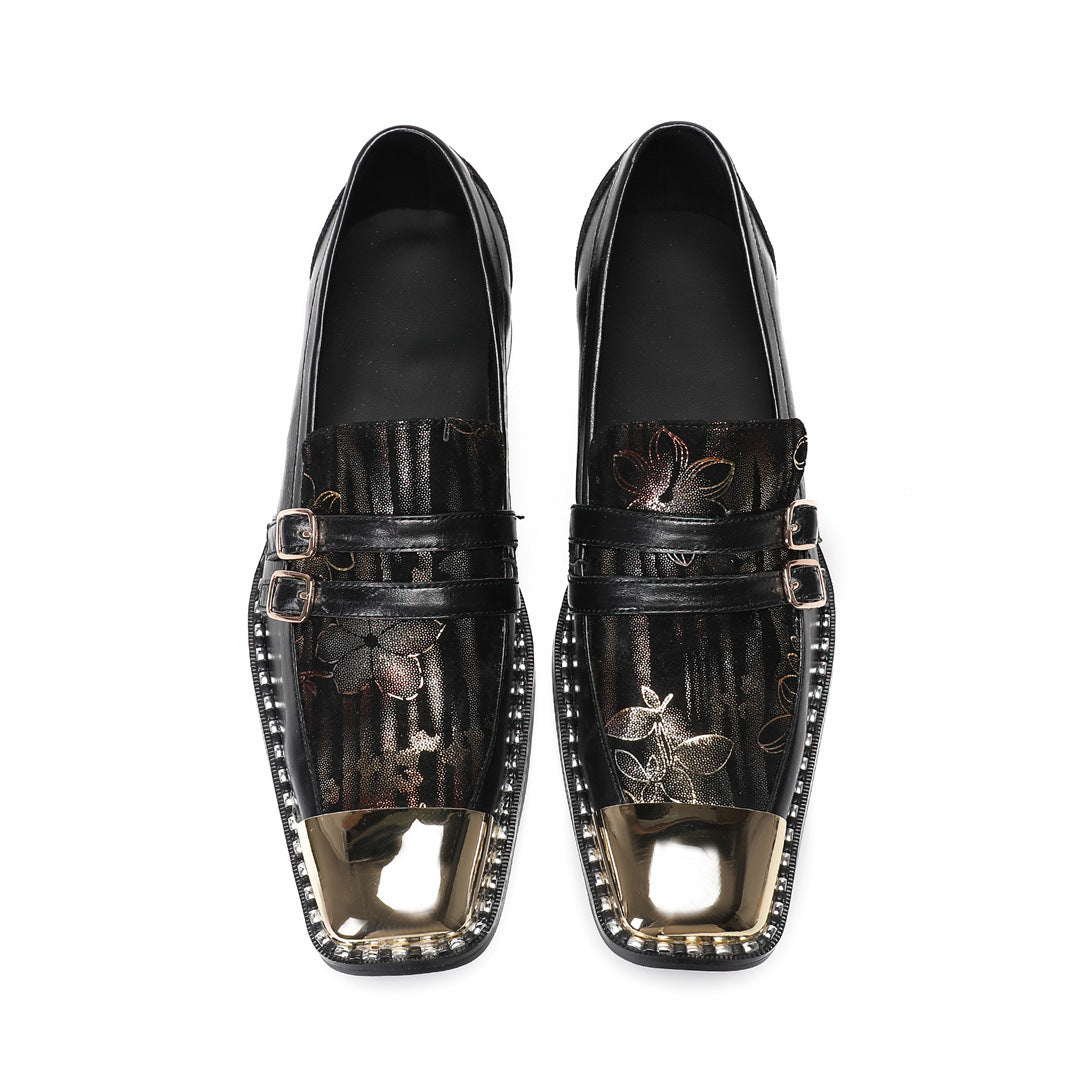 New boys casual rivet shoes brand one-pedal rhinestone loafers spirit guy trend breathable men's board shoes