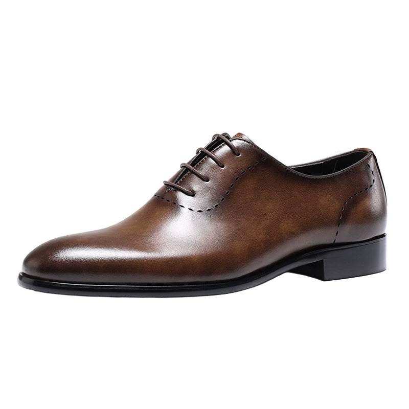 Men's Genuine Leather Oxford Shoes, Handmade, British Style