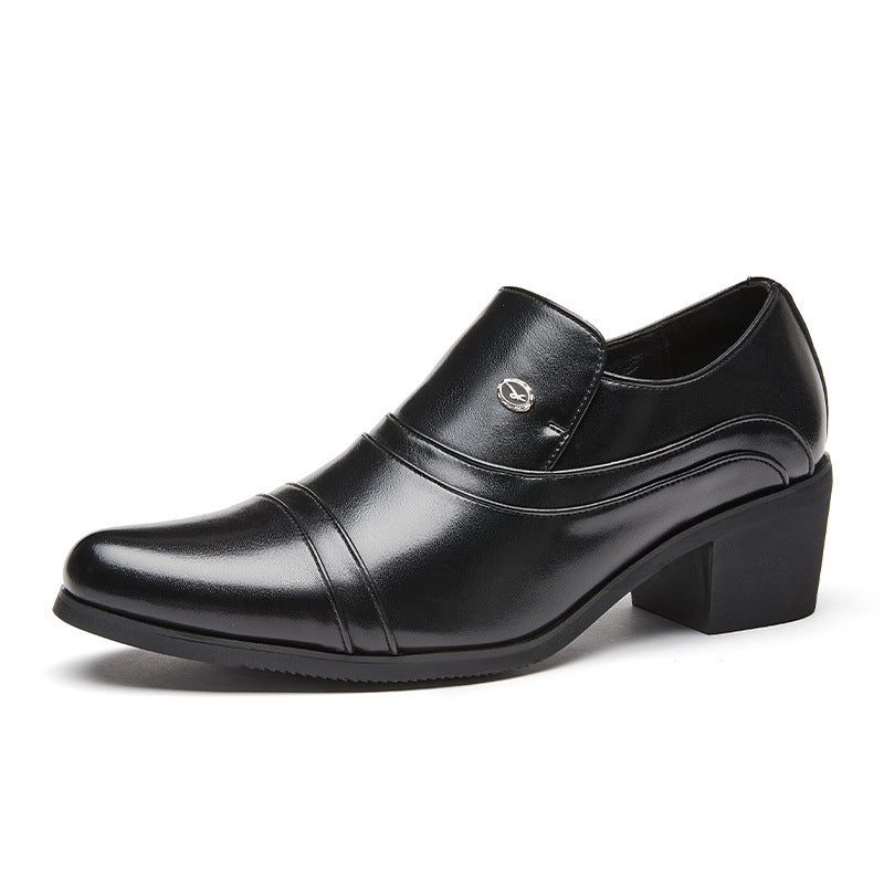 Cross-border men's high-heeled leather shoes men's business formal wear heightening cuban shoes fore 8