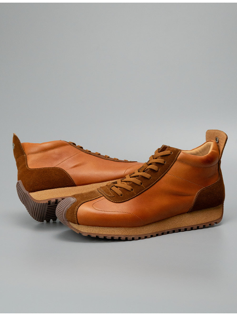Sitao european station 2026 new arrivalretrocasual style easiest for matchtrendy shoesmen cowhide casual mid-top forrest gump shoes