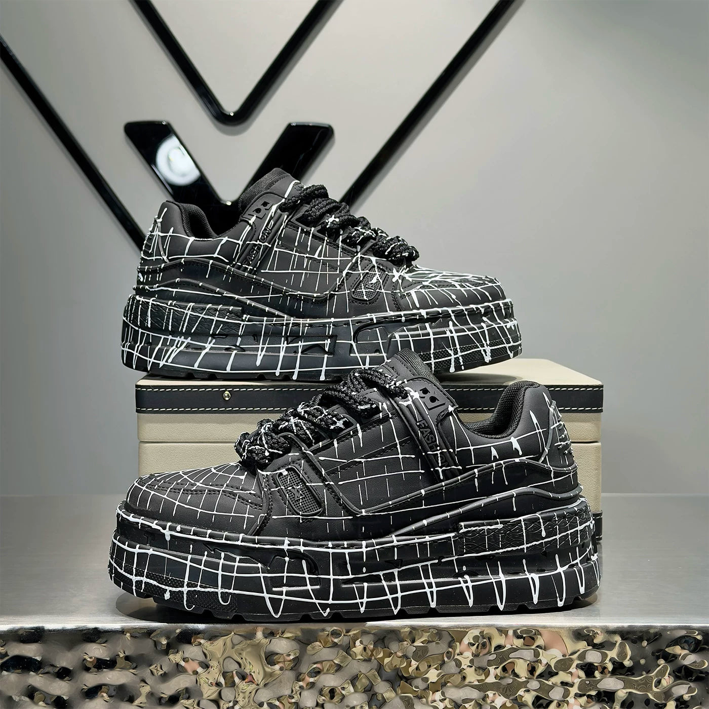 Men's Height-Increasing Platform Puffy Sneakers 2026 New