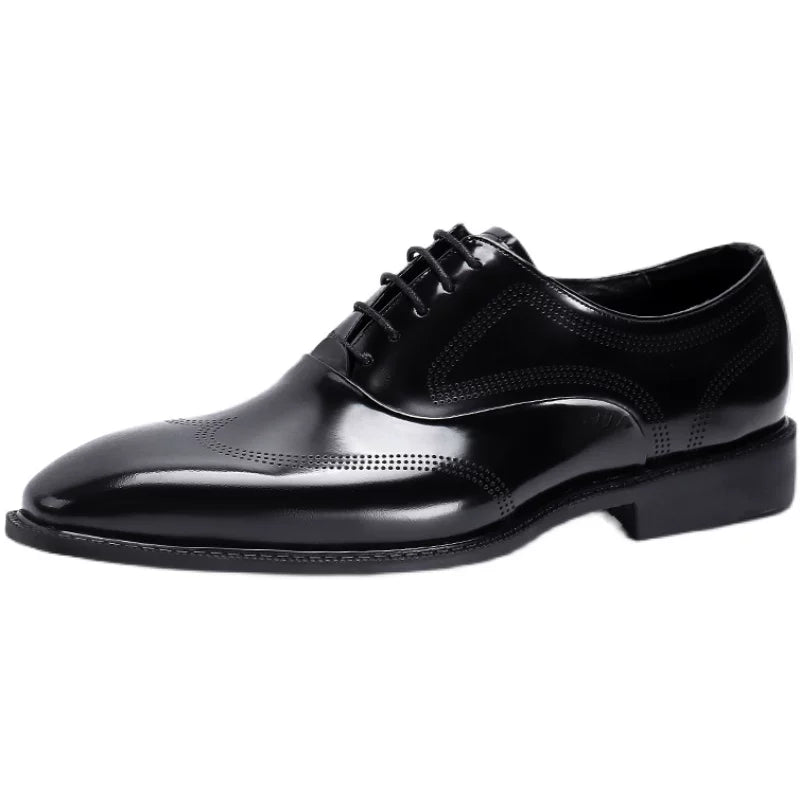 Men's Red Genuine Leather Leather Shoes, Patent Leather, Business