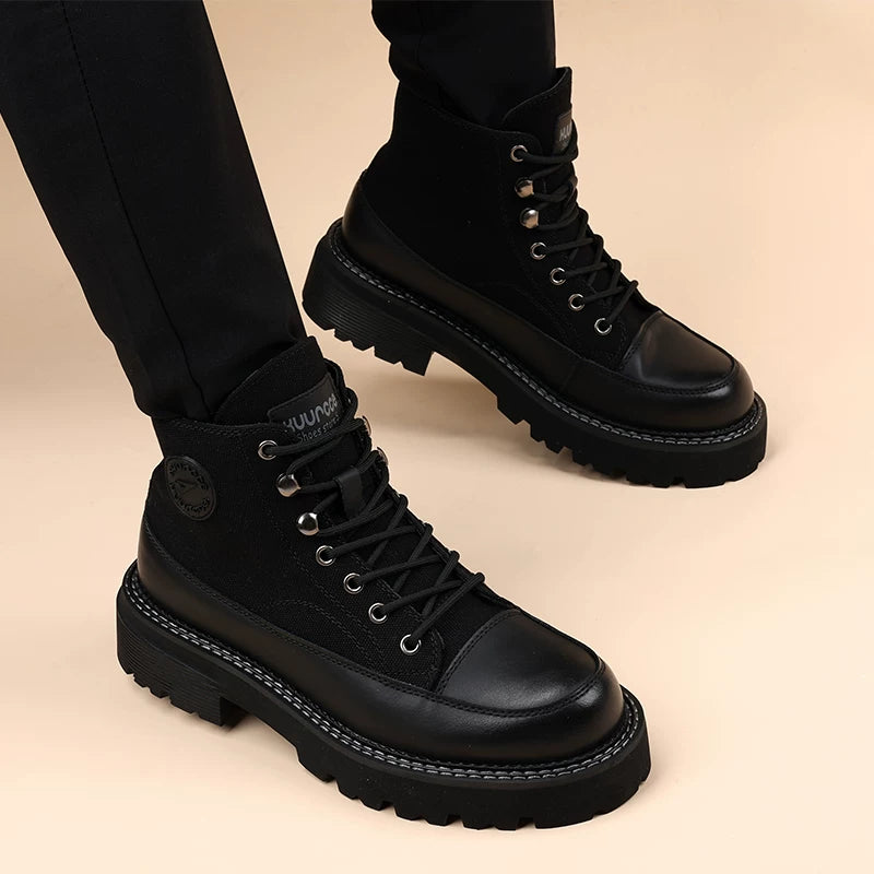 Men's Martin Boots, Height Increasing, Thick Sole