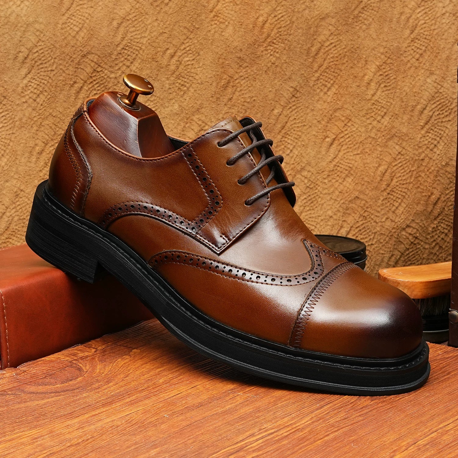 Men's Derby Shoes, Height Increasing, Business