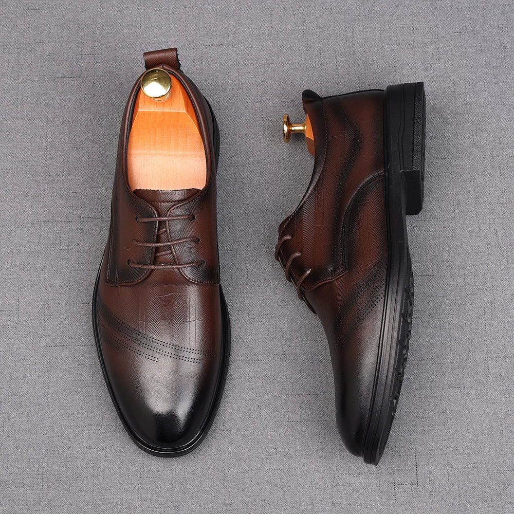 Men's Derby Shoes, Height Increasing, Soft Sole