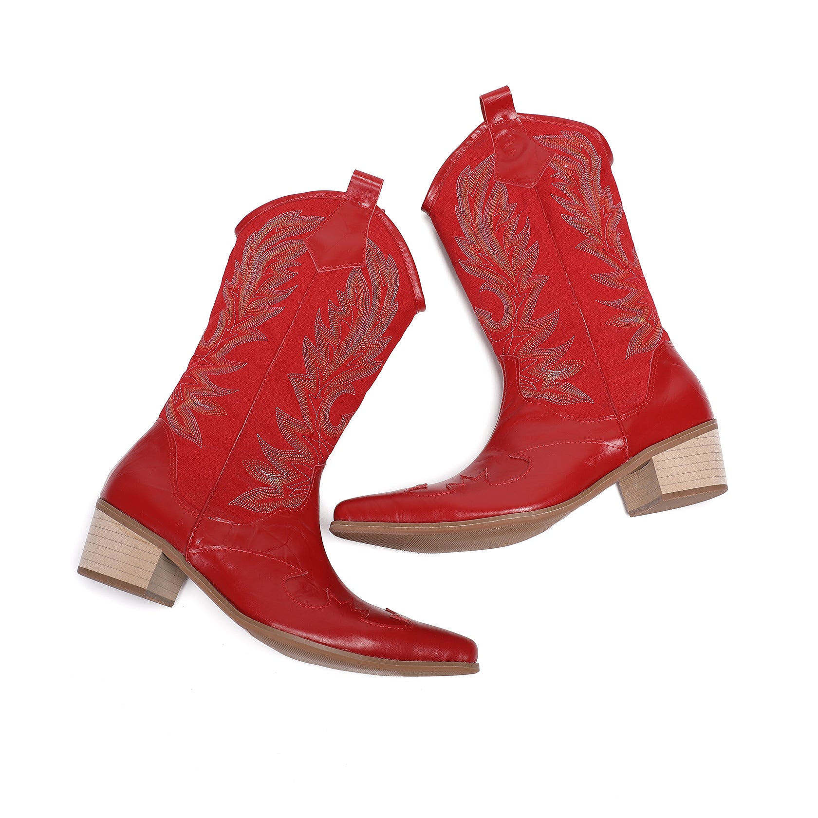 Men's Red Leather Chelsea Boots – Pointed Toe, Business – Style 21