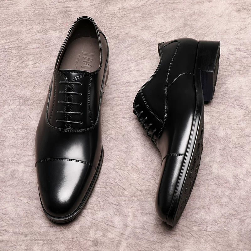 Men's Genuine Leather Oxford Shoes, Handmade, British Style