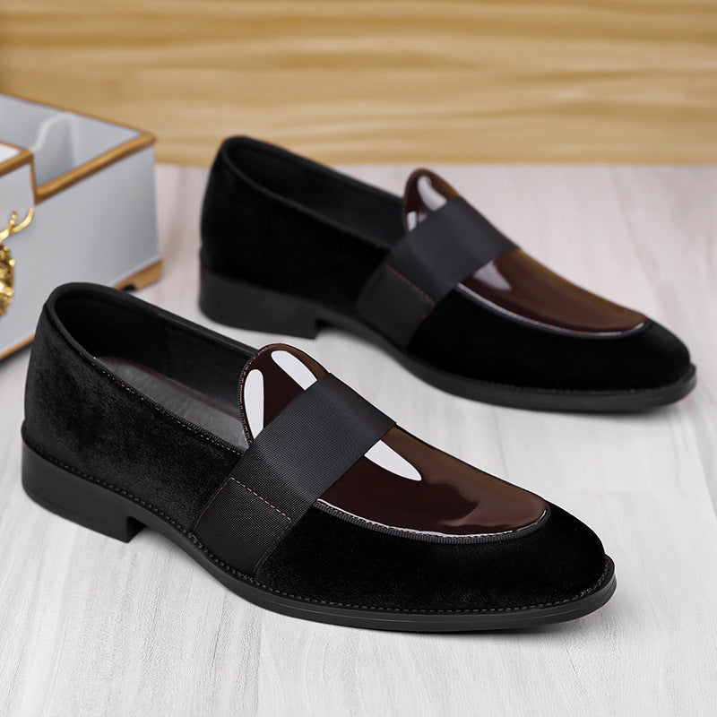 Trendy european cross-border amazon style men's leather dress shoes - pointed toe, black, low-cut, s