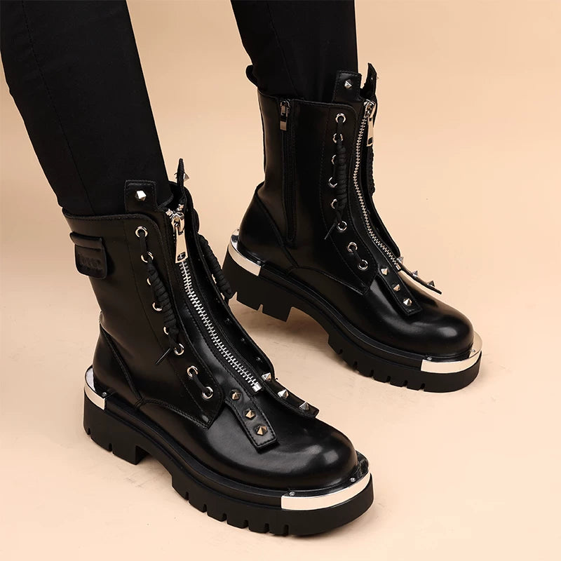 Men's Martin Boots, Height Increasing, Thick Sole