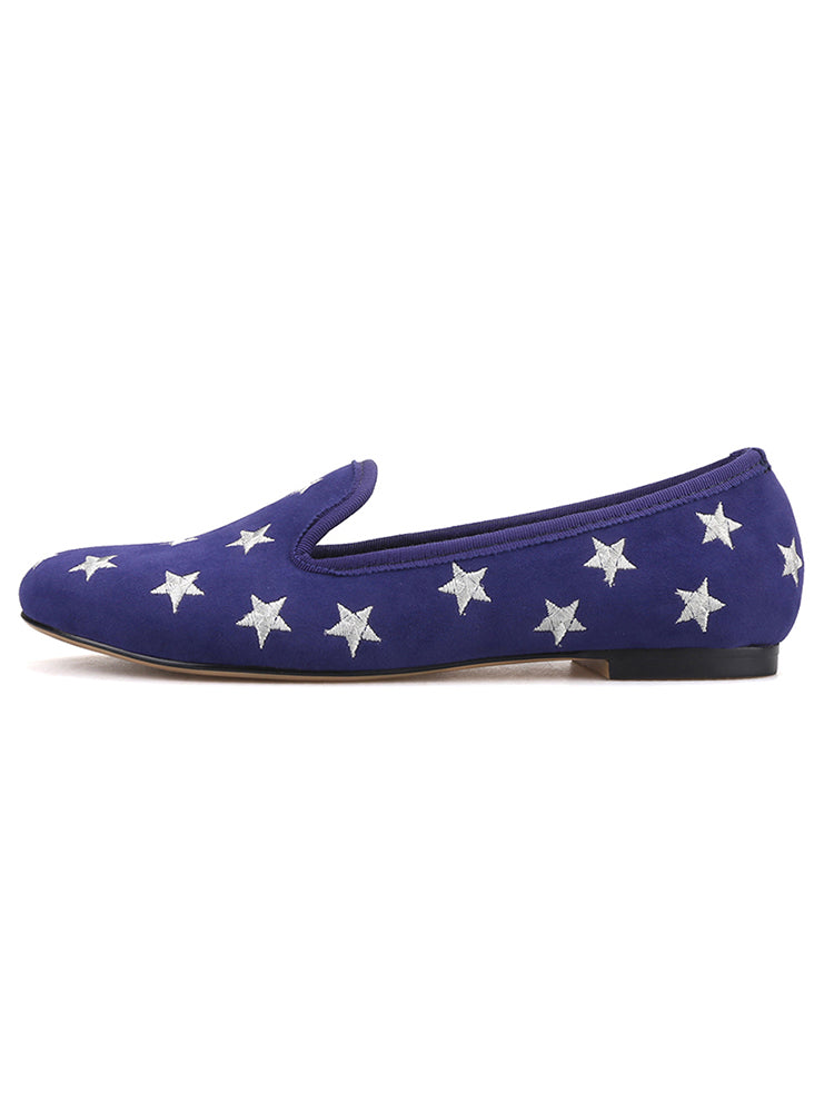 piergitar's new British style classic women's slip-on loafers hand-embroidered velvet shoes European