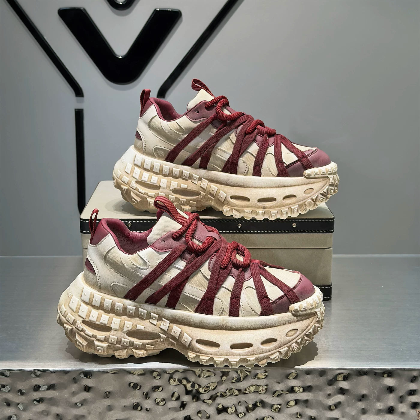 Men's Height-Increasing Platform Breathable Retro Chunky Dad Sneakers