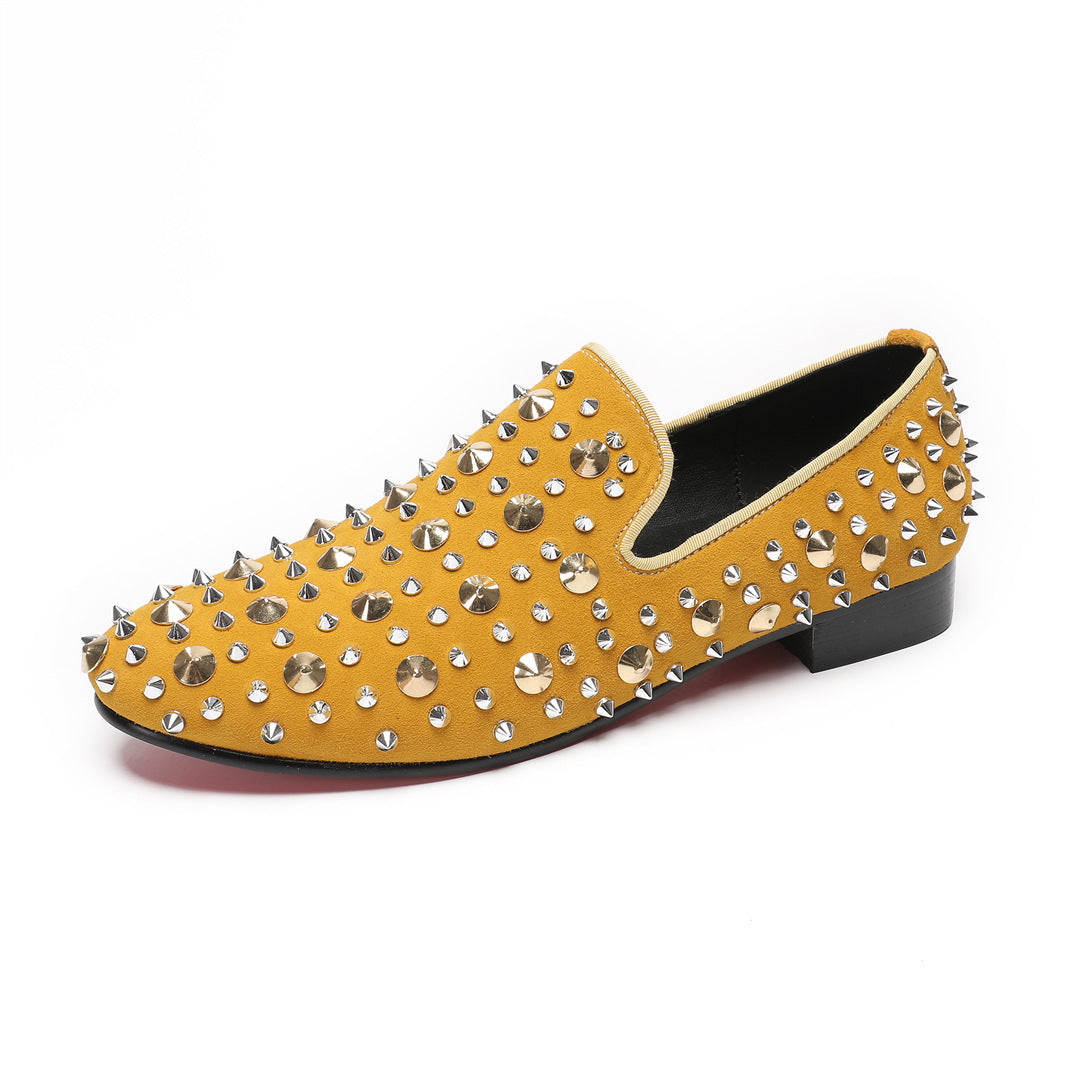Men's Leather Casual Shoes – Rhinestone Detail, Business
