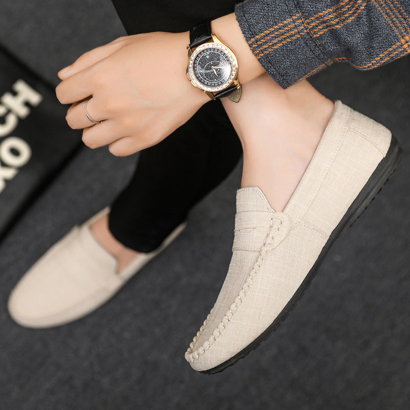 Spring/summer casual sneakers, trendy loafers, men's slip-ons, moccasins, one-step shoes, men's foot 4