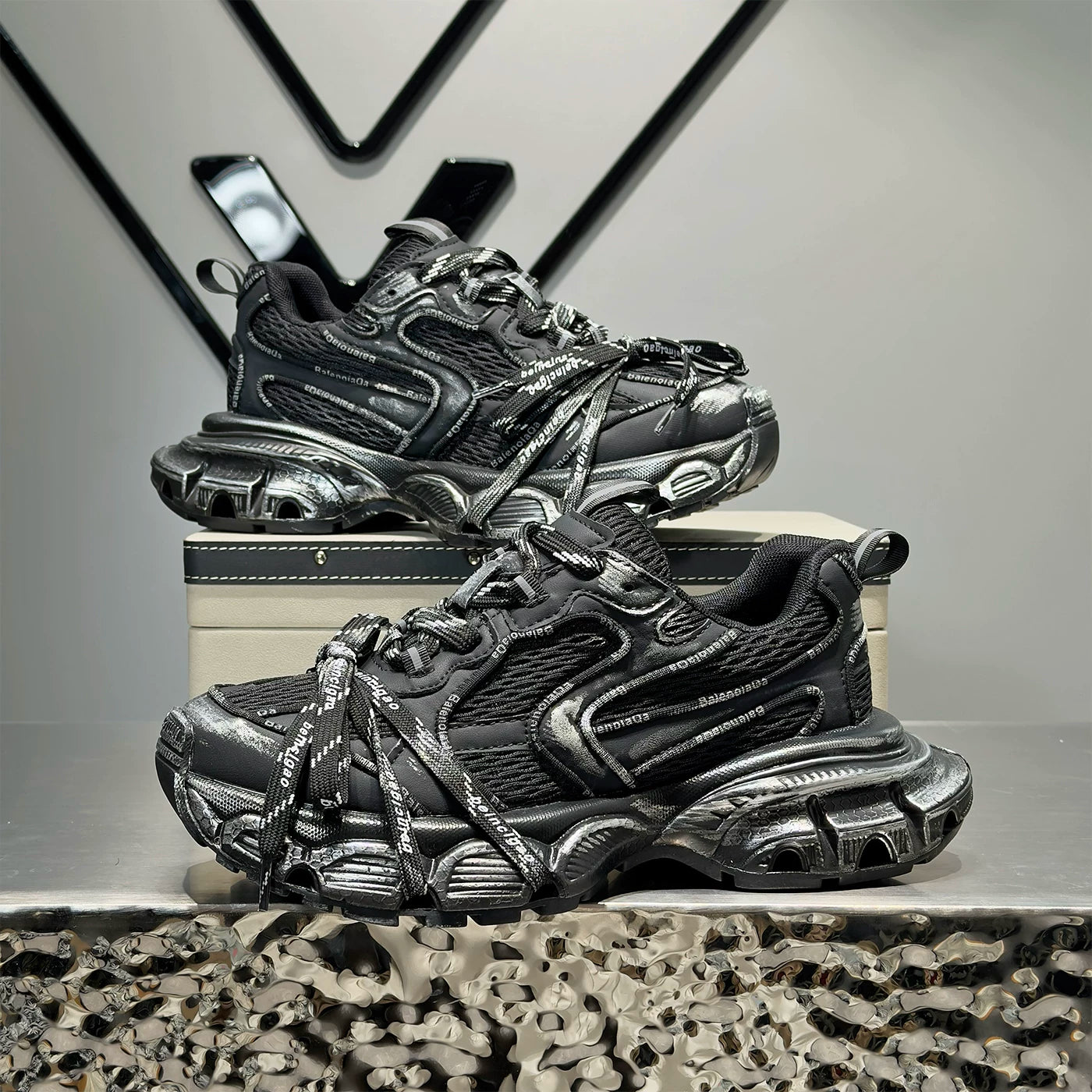 Men's Height-Increasing Platform Mesh Retro Chunky Dad Sneakers Summer New
