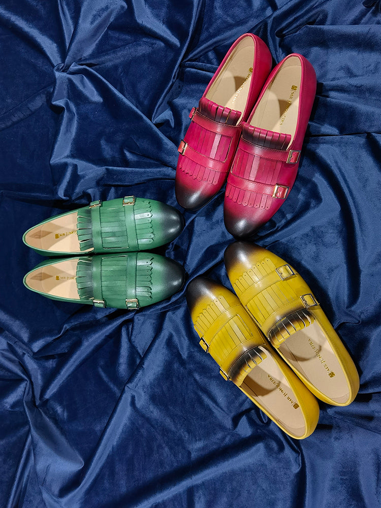 European and American style classic genuine leather loafers for men, multi-color color-changed fetal cowhide slip-on casual leather shoes, hairstylist trendy match