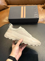 Cross-border zz men's suede casual shoes outdoor sports shoes cross elastic band thick sole light sole low ankle shoes men