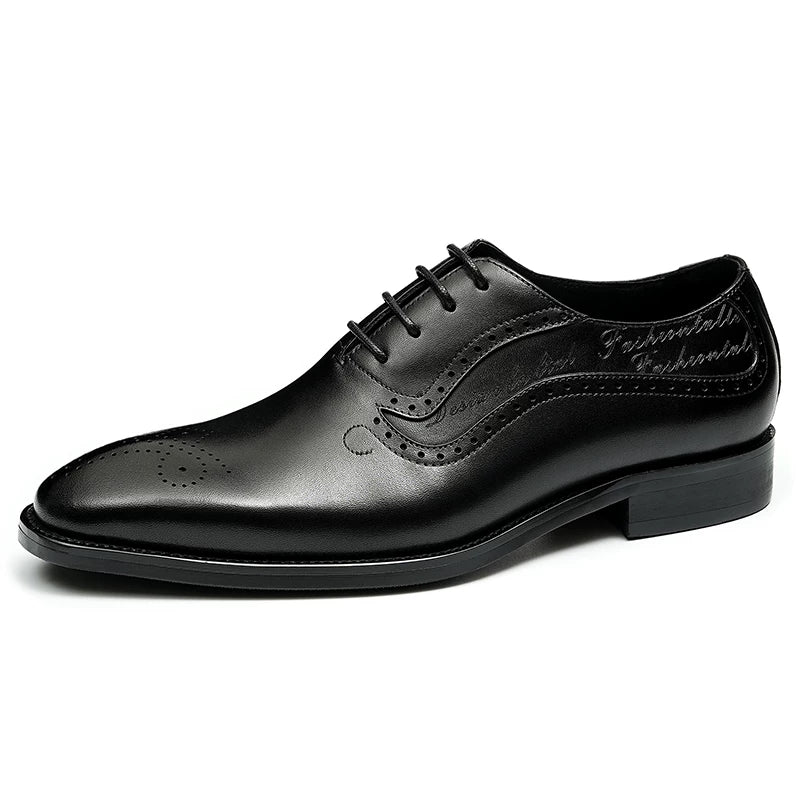 Men's Leather Shoes, Pointed Toe, British Style