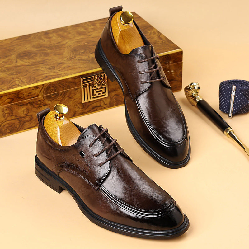 New arrival business leather shoes for men, made of first-layer cowhide, pointed toe, formal leather