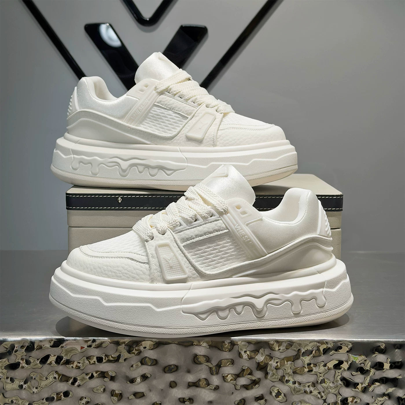 Men's Height-Increasing Platform Breathable Mesh Trendy Skate Shoes 2026 Summer New