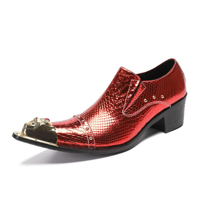 2024 new heightening leather shoes men's formal wear business cowhide high heels wedding groom shoes casual men's shoes large size shoes