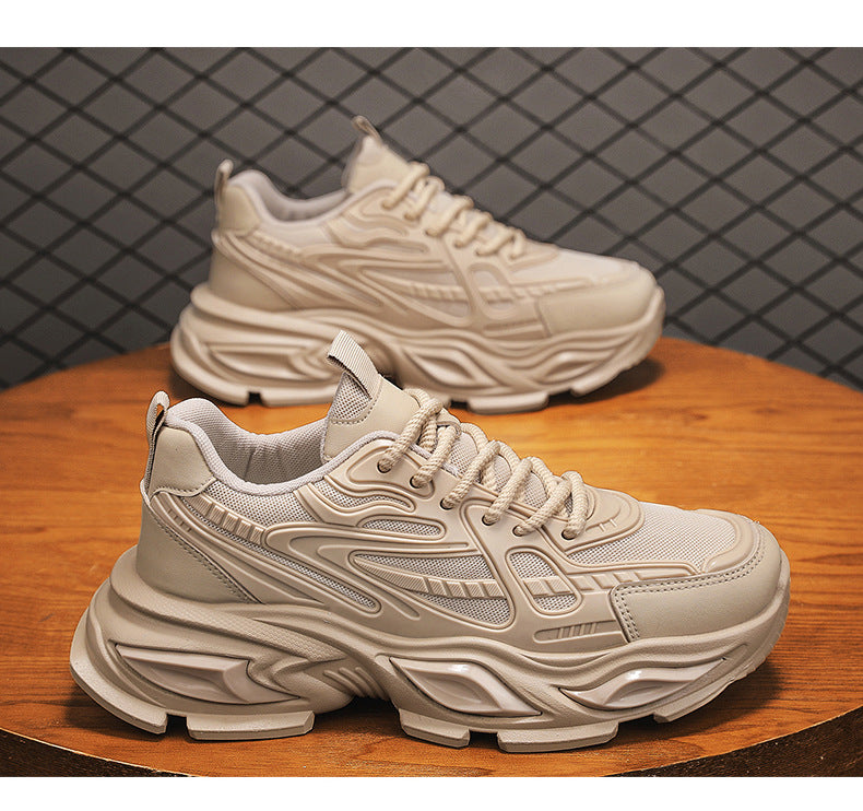 Men's shoes 2026 spring new fashion chunky sole dad shoes men's breathable lightweight running sports casual trendy shoes
