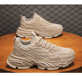 Men's shoes 2026 spring new fashion chunky sole dad shoes men's breathable lightweight running sports casual trendy shoes