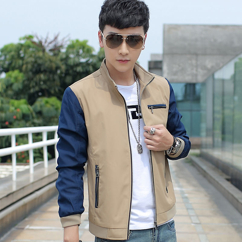 Spring and autumn thin jacket men's 2022 new coat winter large size Korean version slim handsome casual youth clothes