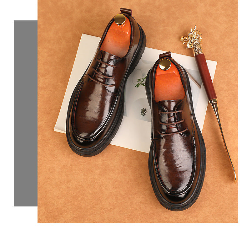Men's british style versatile formal leather shoes - comfortable wedding groom shoes