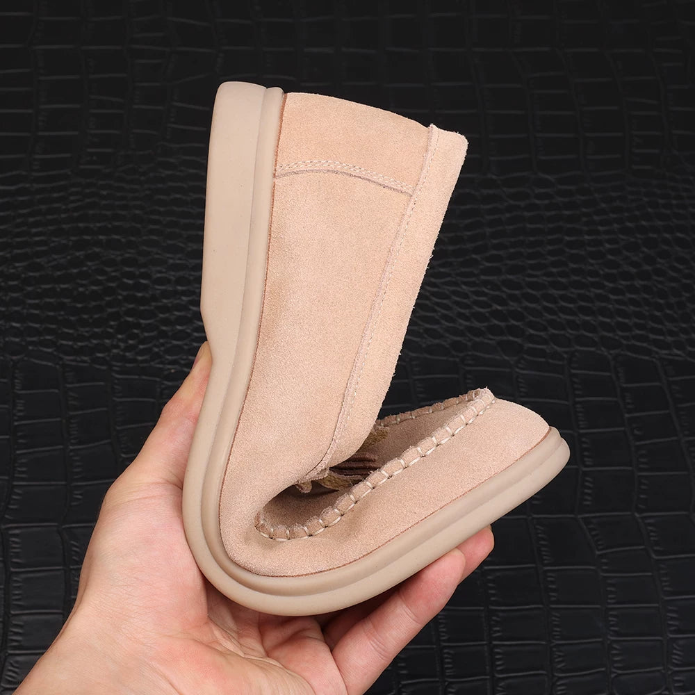 Men's Genuine Leather Loafers, Suede, Slip-On