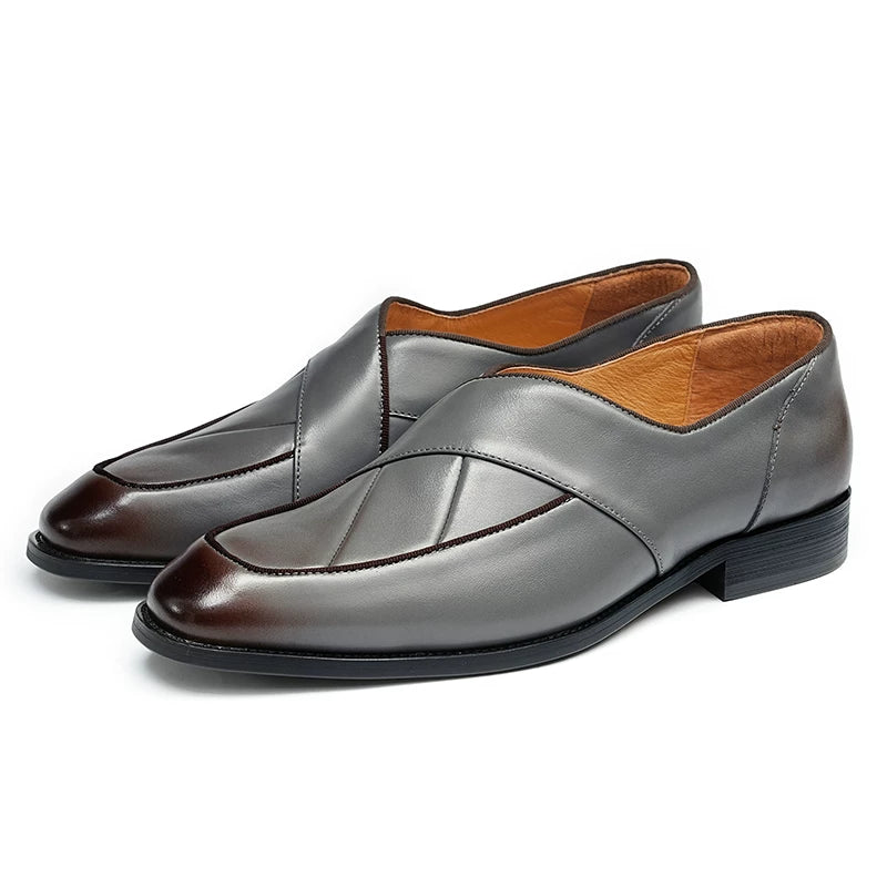 Men's Genuine Leather Loafers, Slip-On, British Style