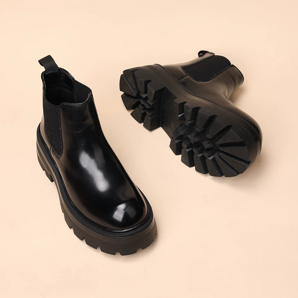 Men's Martin Boots, Height Increasing, Thick Sole