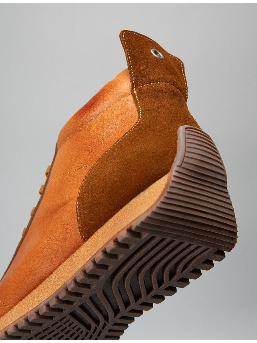 Sitao european station 2026 new arrivalretrocasual style easiest for matchtrendy shoesmen cowhide casual mid-top forrest gump shoes
