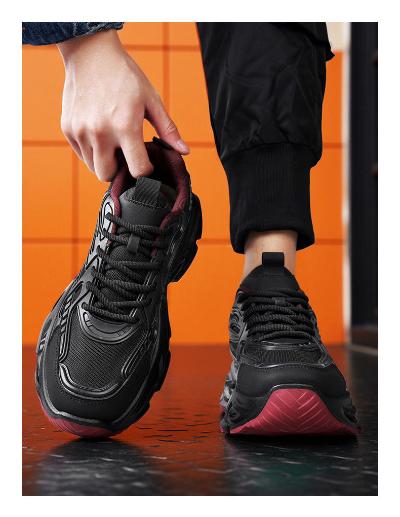 Men's shoes 2026 spring new fashion chunky sole dad shoes men's breathable lightweight running sports casual trendy shoes