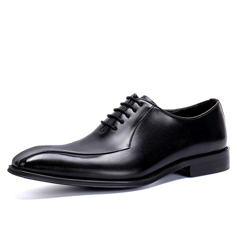 Men's Genuine Leather Wedding Shoes, Handmade, Pointed Toe