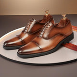 Cross-border 2026 spring/autumn three-panel leather dress shoes for men - anti-slip, business formal