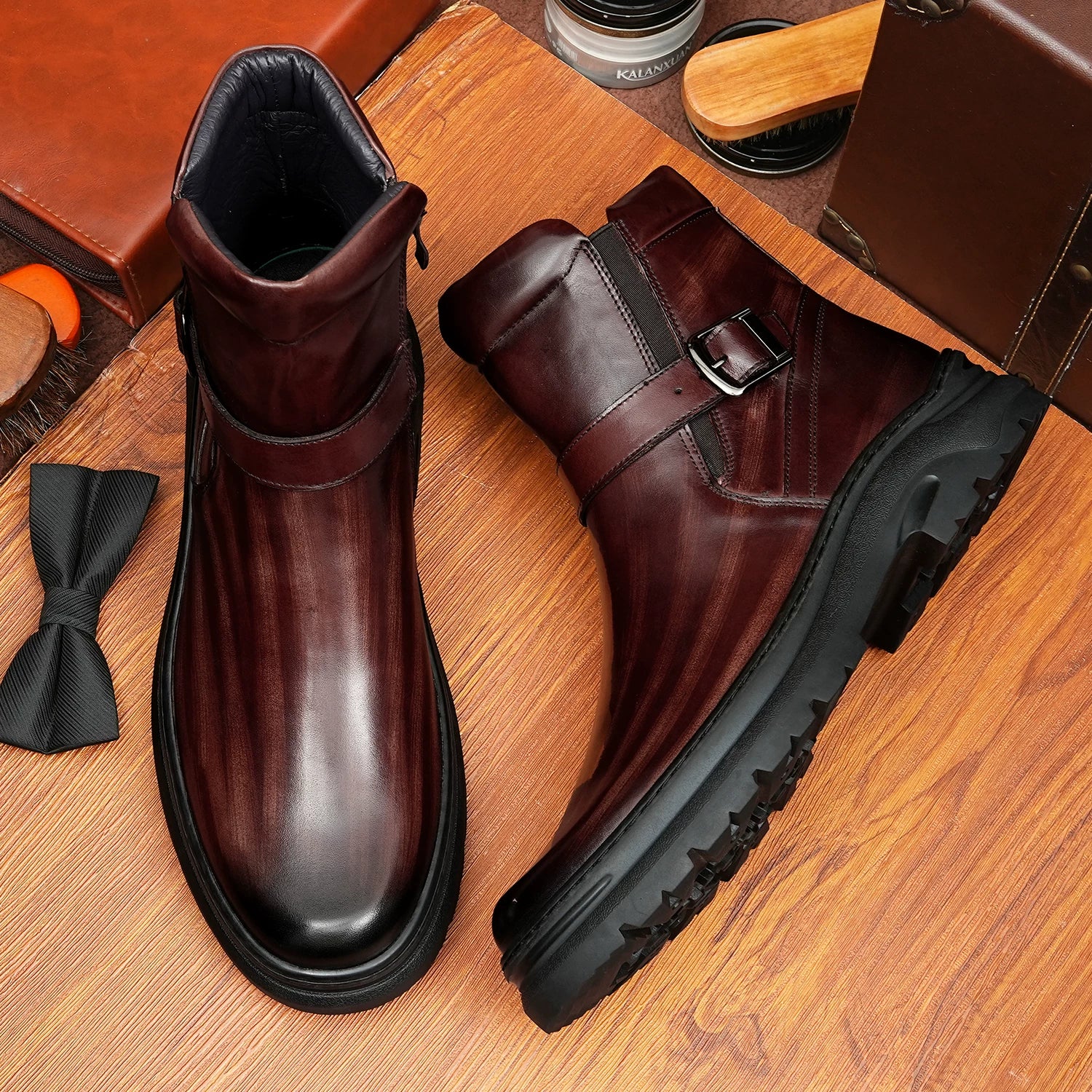 Men's Martin Boots, Height Increasing, Thick Sole
