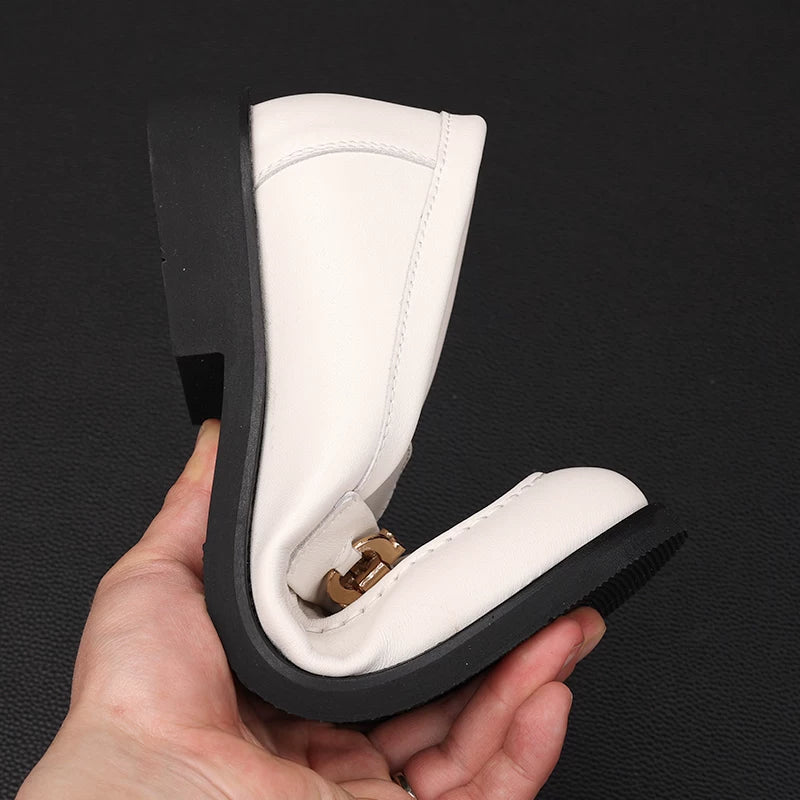 Men's White Loafers, Height Increasing, Slip-On