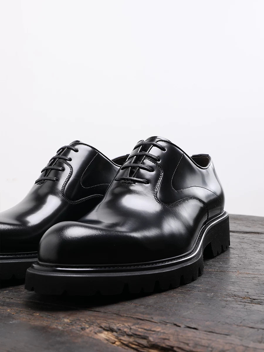 Men's Genuine Leather Oxford Shoes, Height Increasing, Thick Sole