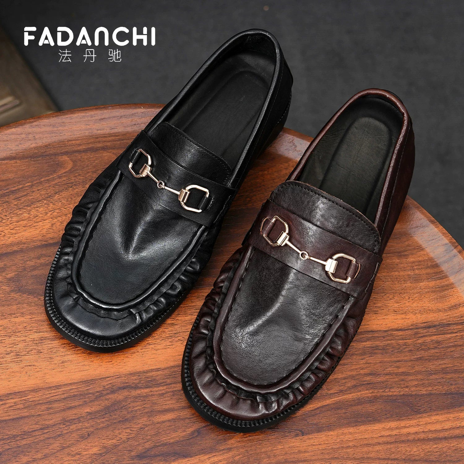 Men's Genuine Leather Loafers, Breathable, Slip-On